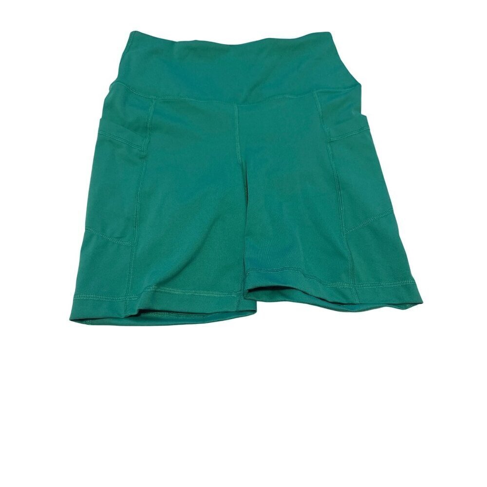 Yogalicious Lux Women's Stretch Bike Shorts Green 6" Inseam Size S